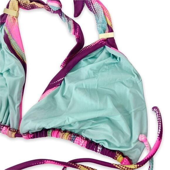 Vix | Multi Color Pixel Dot Bikini Top Size Large - Picture 2 of 6